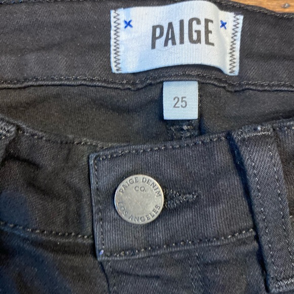 Paige black straight leg jeans size 25 - Picture 3 of 5